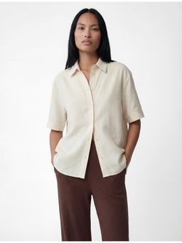 Koton - Womens Off White Linen Blend Shirt