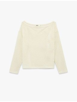 Koton - Womens Beige Mesh Top