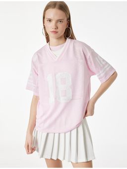Koton - Womens Pink Mesh T-Shirt