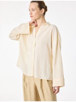Koton - Womens Beige Oversize Shirt