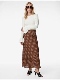 Koton - Womens Brown Satin Maxi Skirt