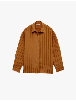 Koton - Womens Brown Stripes Shirt