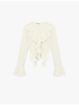 Koton - Womens White V Neck Top