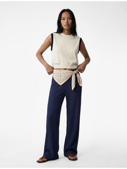 Koton - Womens Navy Blue Wide Leg Pant
