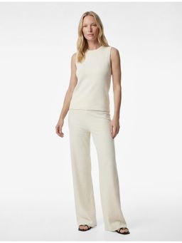 Koton - Womens White Wide Leg Trouser