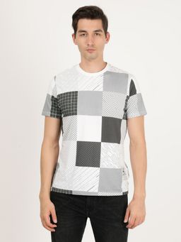 Wrangler - Men Block Print White T-Shirt (Regular)