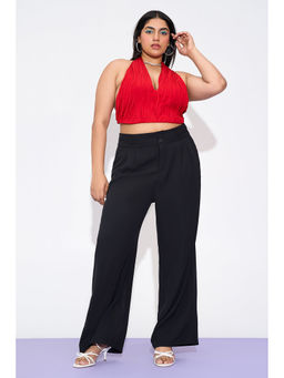 FREAKINS - Black Starlet Black Curve Classic Korean Pant