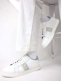 Rare Rabbit - Galileo Beige and White Sneakers