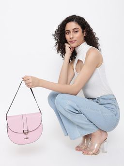 KLEIO - Structured Side Sling Shoulder Hand bag for Women and Girls(HO8058KL-PI)(PINK)