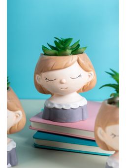 Voncasa - Flower with Pot - Brown