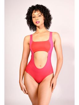 Trove Label - Multi-Color Scarlet Current Cut-Out One Piece Swimsuit