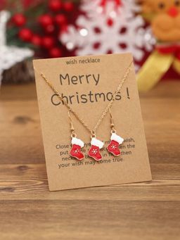 EL REGALO - Christmas Jewellery for Kids Girls Gold (Set of 2)