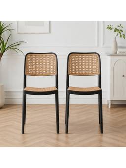 The Artment - Retro Black Chair Armless Mid-Century Modern Chair (Pack of 2)