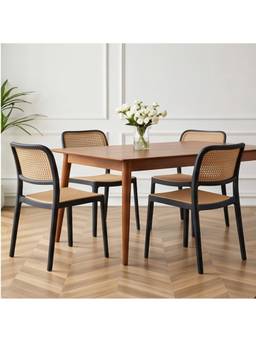 The Artment - Retro Black Chair Armless Mid-Century Modern Chair (Pack of 4)