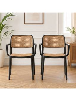 The Artment - Retro Black Chair Witharm Mid-Century Modern Chair (Pack of 2)