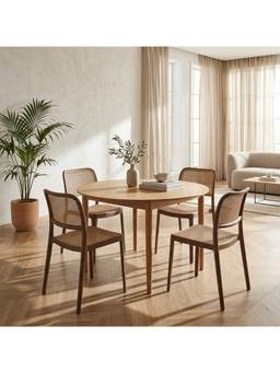 The Artment - Retro Brown Chair Armless Mid-Century Modern Chair (Pack of 4)