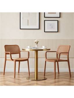 The Artment - Retro Brown Chair Witharm Mid-Century Modern Chair (Pack of 2)