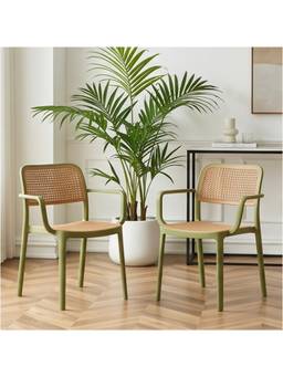 The Artment - Retro Green Chair Witharm Mid-Century Modern Chair (Pack of 2)