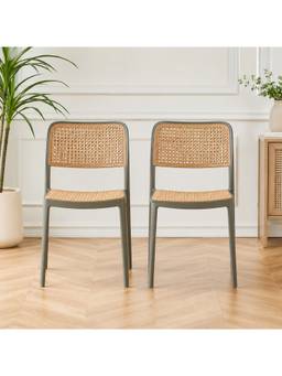 The Artment - Retro Grey Chair Armless Mid-Century Modern Chair (Pack of 2)