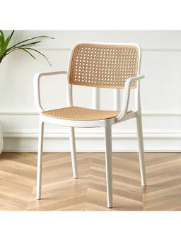 The Artment - Retro White Chair Witharm Mid-Century Modern Chair