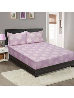 Swayam - Ethnic Purple Bedsheet with 2 Pillow Cover