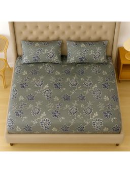 Swayam - Floral Multi-Color Double Bedsheet with 2 Pillow Cover