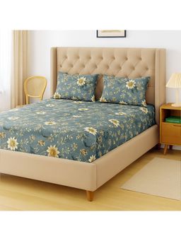 Swayam - Floral Multi-Color Double Bedsheet with 2 Pillow Cover