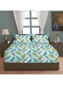Swayam - Floral Multi-Color Double Bedsheet with 2 Pillow Cover