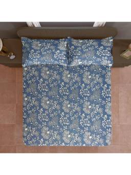 Swayam - Floral Multi-Color Double Bedsheet with 2 Pillow Cover