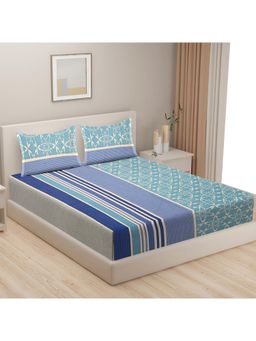 Swayam - Solid/Plain Green Double Bedsheet with 2 Pillow Cover