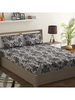 Swayam - Ethnic Black Bedsheet with 2 Pillow Cover