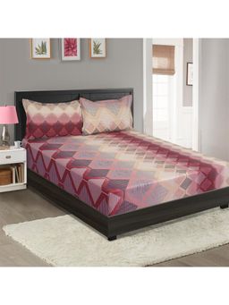 Swayam - Geometric Multi-Color King Bedsheet with 2 Pillow Cover