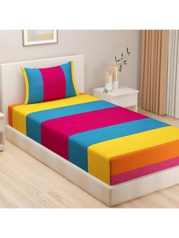 Swayam - Solid-Plain Multi-Color Single Bedsheet with Pillow Cover