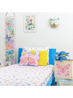 ZOOKEEPER - A Flutter Of Wings Bed sheet with 1 Pillow Cover and Shams Single-Flat