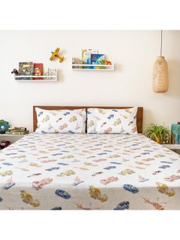 ZOOKEEPER - Chasing Cars and Clouds Bed sheet with 2 Pillow Cover with 2 Pillow Cover Double