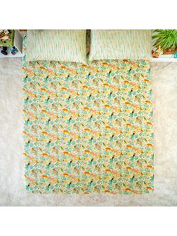 ZOOKEEPER - Forest Echoes Bed sheet with 2 Pillow Cover with 2 Pillow Cover and Shams Double