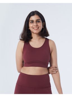 Blissclub - Women Burgundy The Ultimate Comfort Sports Bra With Easy Slip In Pads and Full Coverage