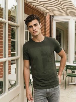 Louis Philippe - Men's Crew Neck Graphic Print T-shirt