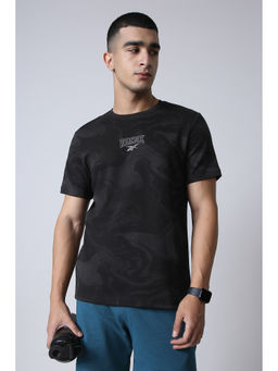 Reebok - Men Black Printed Sport T-Shirt