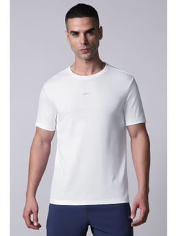 Reebok - Men White Solid/Plain Sport T-Shirt