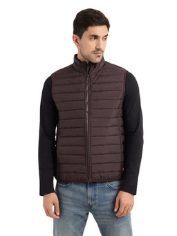 Levi's - Men Mock Neck Quilted Wine Jacket