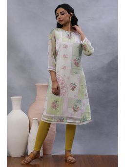 W - Women Multi-Color Floral Print Kota A-Line Kurta