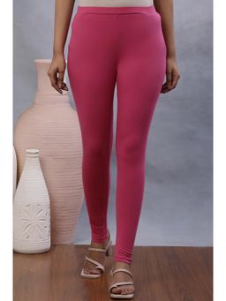 W - Women Skinny Fit Pink Cotton Leggings