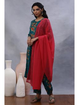 W - Women Pink Solid Chiffon Dupatta