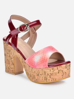 VALIOSAA - Maroon Animal Print Heels