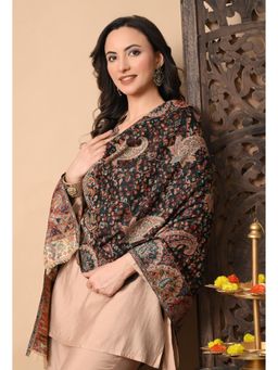 Mizash - Womens Fine Wool Kani Jaal Floral Kashmiri Soft & Warm Stole