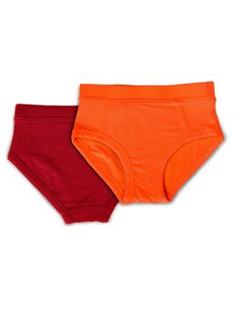 The Cover Up Project - Red & Orange Tencel Modal Diy Briefs for Boys (Pack of 2)