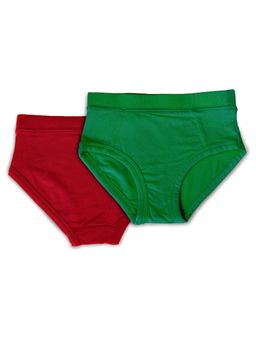 The Cover Up Project - Red & Green Tencel Modal Diy Briefs for Boys (Pack of 2)