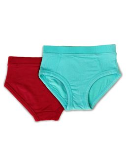 The Cover Up Project - Red & Light Blue Tencel Modal Diy Briefs for Boys (Pack of 2)