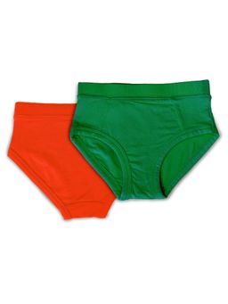 The Cover Up Project - Orange & Green Tencel Modal Diy Briefs for Boys (Pack of 2)